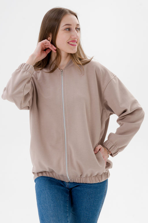 Бомбер из коттон фита какао - Амадэль фото 11