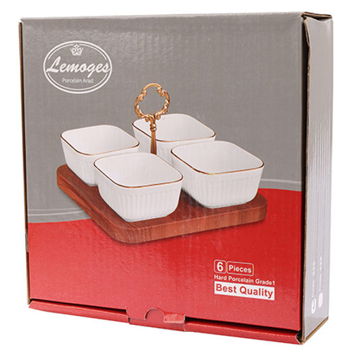 90052-345 Менажница на подставке 4 блюда 6пр керамика LR (х8) - Mayer&boch фото 3