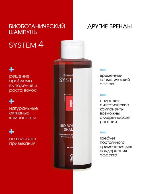 System 4 Биоботанический шампунь, 250 мл - Sim sensitive фото 7