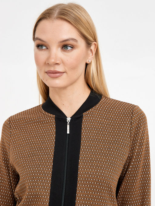 кардиган женский терракотовый с окантовкой - Glenfield фото 5