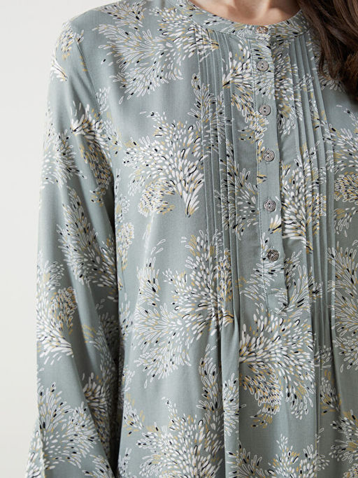 Bisiklet Yaka ?i?ekli Kad?n Elbise