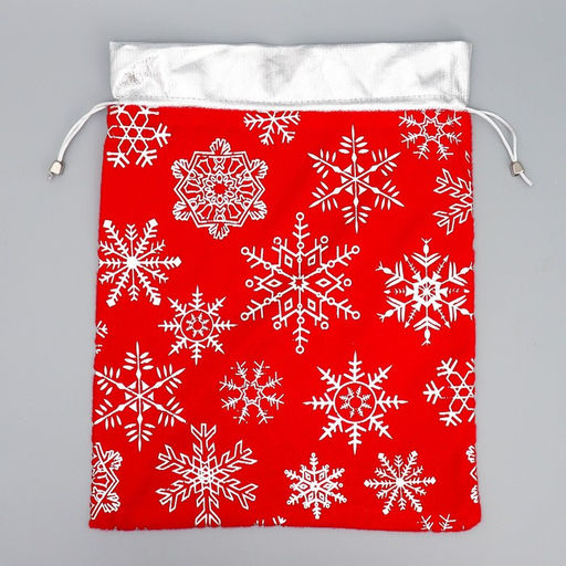 Цена за 5 шт. Мешочек подарочный плюш Радость внутри, снежинки, тиснение, 30 х 40 см +/- 1.5 см - Дарите счастье фото 9