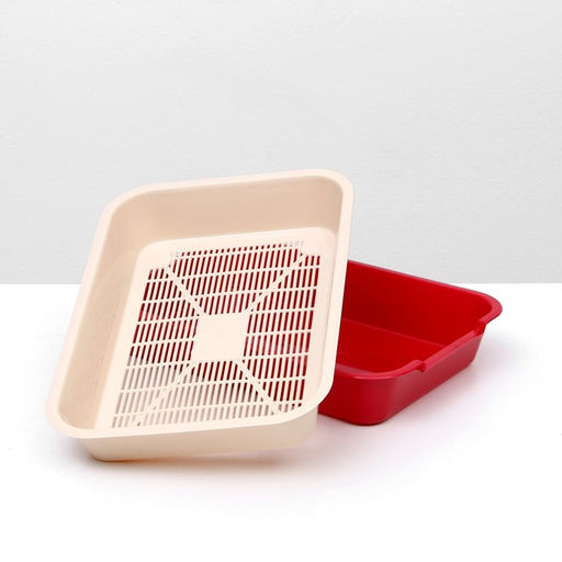 Туалет средний с сеткой 36 х 26 х 6,5 см, бежевый/красный - Simaland фото 4