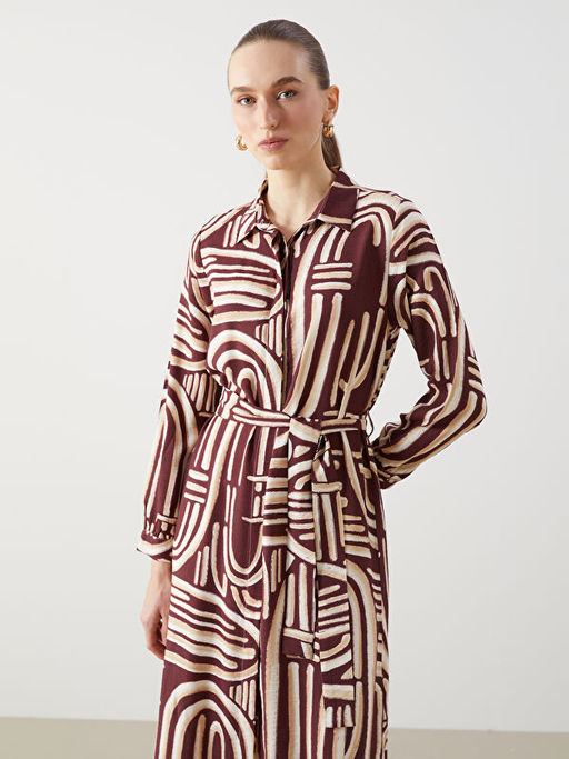 Desenli Kad?n G?mlek Elbise