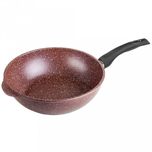 Сотейник с антипригарным покрытием д28см "Шоколад", h8,2см, s0,4см, ручка из термостойкого пластика, стеклянная крышка с пароотводом, подарочная упаковка (Россия)