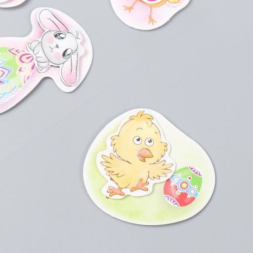 Наклейка картон 2 слоя Пасхальные зайчики и цыплята 17х12 см - Simaland фото 2