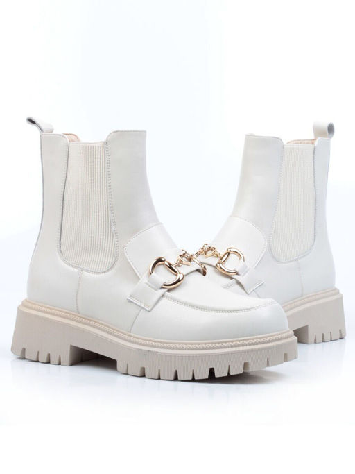 01-5273-2 WHITE Ботинки демисезонные женские (натуральная кожа, байка)