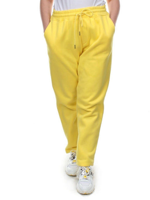 M055 YELLOW Брюки спортивные женские на флисе (100% хлопок) 7986 - Fashion фото 2