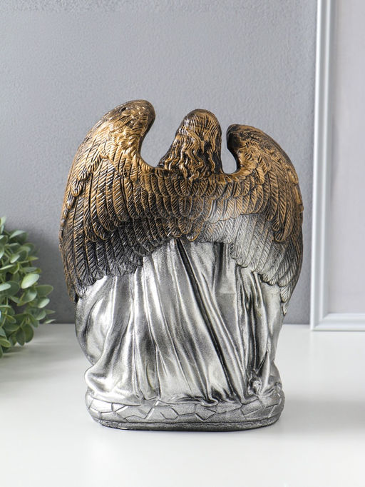 Фигура "Ангел хранитель" бронза с золотом 30х23х14 см