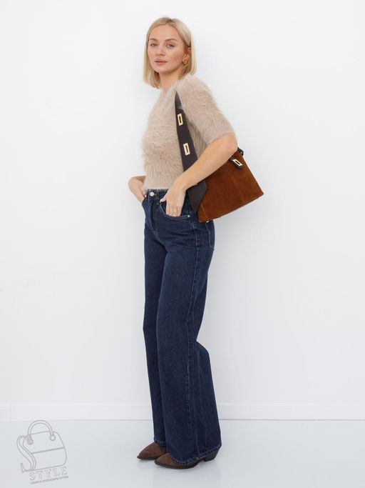 Сумка женская кожаная 1110M brown Polina&Eiterou