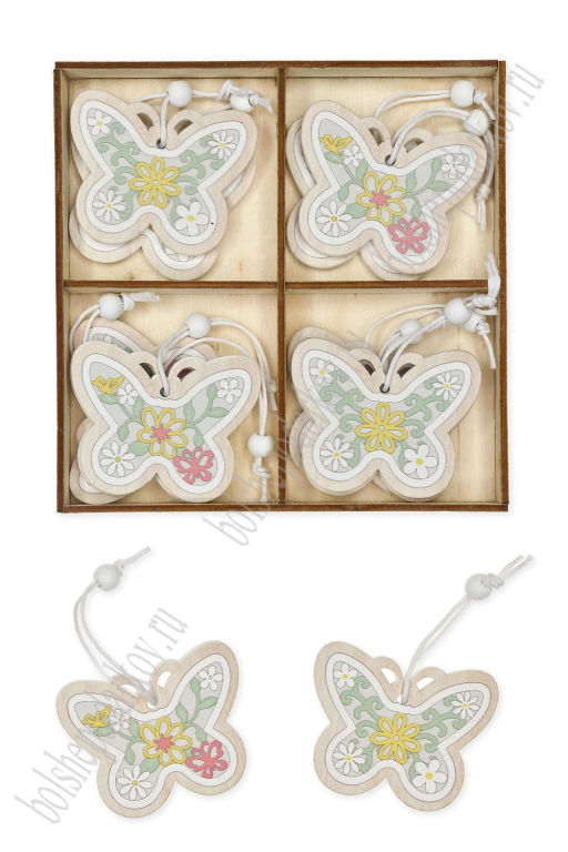 Набор деревянных игрушек в коробочке "Бабочка" (12 шт) SF-7554