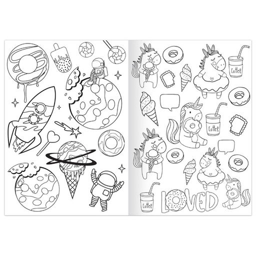 Цена за 2 шт. Раскраска Планета сладостей, 12 стр., А5