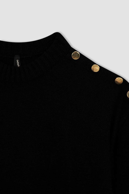 Свитер-туника с полуводолазкой свободного кроя - Defacto фото 7