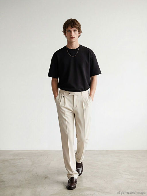 Slim Fit Pileli Erkek Pantolon