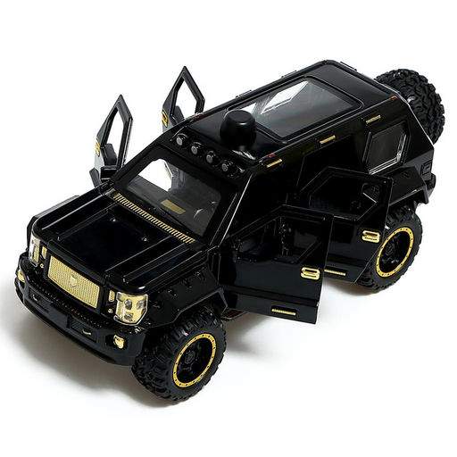 Джип металлический, 1:24, открываются двери, капот, багажник, инерция, цвет чёрный - Автоград фото 7