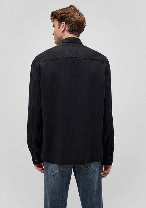 Siyah Tencel TM Lyocell Siyah Gomlek - Mavi фото 4