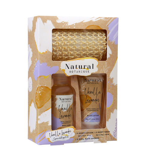 Подарочный набор Natural Botanique: лосьон 50 мл, гель для душа 120 мл, мочалка - Simaland фото 3