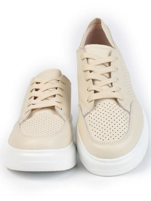 05-HY14-1D BEIGE Кроссовки женские (натуральная кожа)