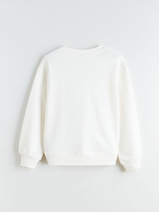 Bask?l? K?z ?ocuk Sweatshirt