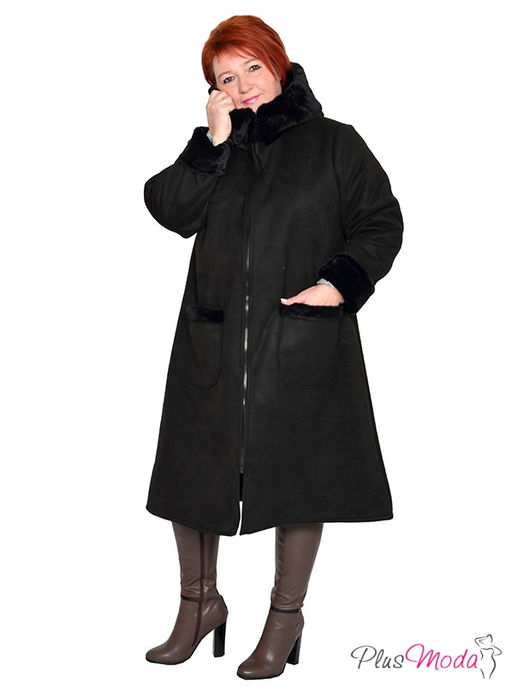 Жакет-дубленка Модель №1447 размеры 44-84 - Plusmoda фото 4