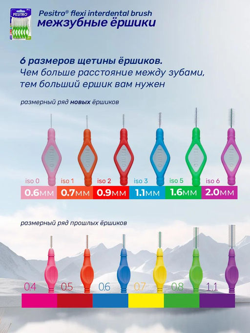 Межзубные ершики Pesitro, размер ISO 1,6 mm