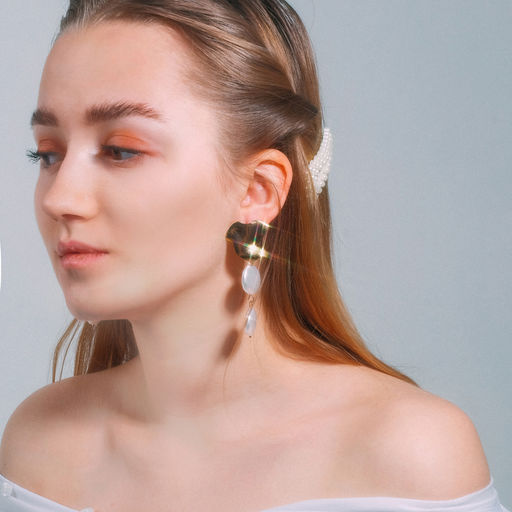 Серьги с жемчугом Гермиона, цвет белый в золоте - Queen fair фото 3