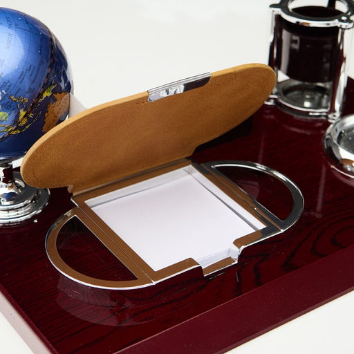 Набор настольный 5 в 1 с визитницей, красное дерево