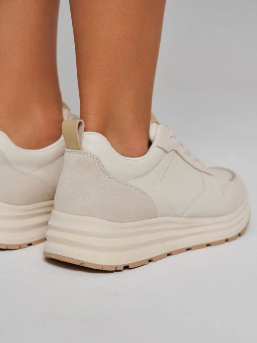 Кроссовки женские бежевые, н/к 80108-3