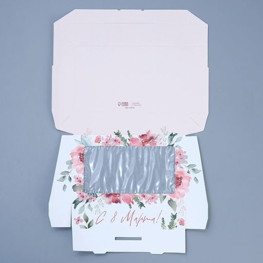 Цена за 5 шт. Кондитерская упаковка, коробка с ламинацией С 8 марта, 20 х 12 х 4 см