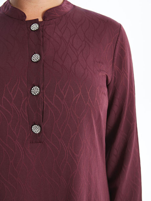 Bisiklet Yaka Desenli Elbise