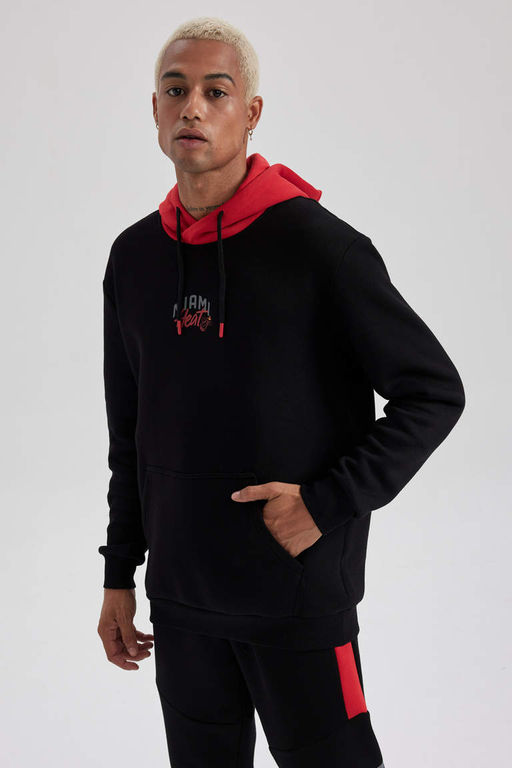 DeFactoFit NBA Miami Heat толстая толстовка с капюшоном обычного кроя  фото 4