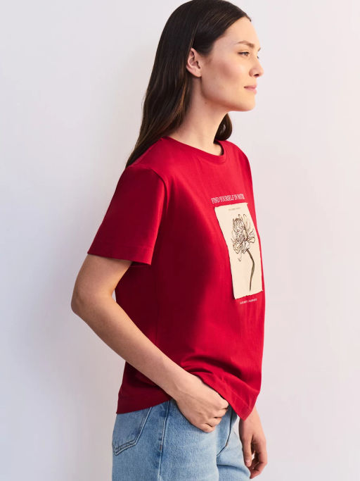 Футболка из хлопка с принтом ZR2605023425-70 / Zarina