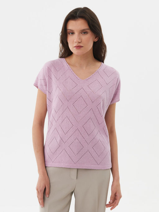 Джемпер короткий рукав л1128 розовый