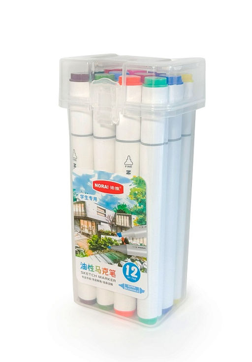 Скетч Маркеры цветные. 12 цветов