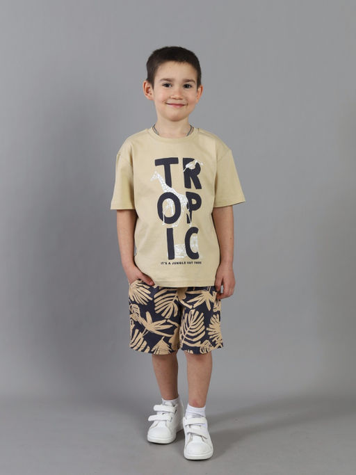 CRB wear / CSKB 90296-31K Комплект для мальчика (футболка, шорты),песочный/Ex.Cherubino