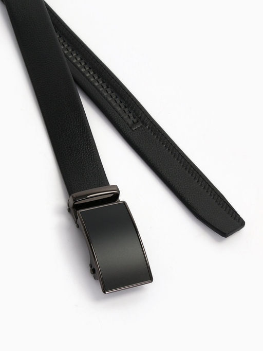 Ремень мужской длинный 130 см, регулируемая длина, ширина 3.5 см, пряжка автомат, чёрный