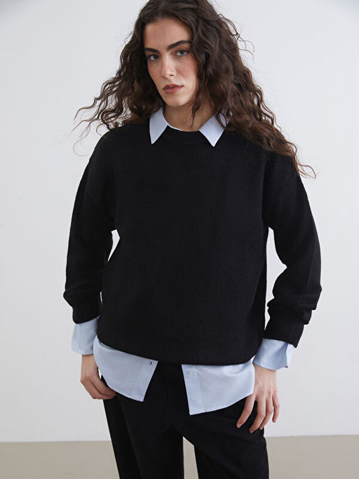 Bisiklet Yaka Kad?n Triko Kazak