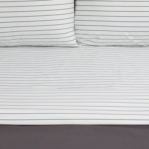 Постельное бельё евро «Этель» Stripes: grey, перкаль