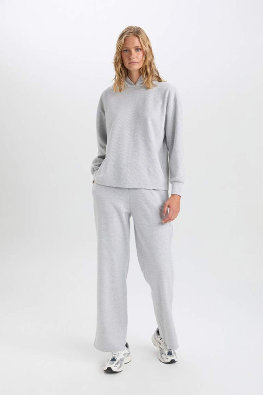 Широкие брюки Широкие брюки Широкая талия Базовые брюки с эластичной шнуровкой и прямыми карманами - Defacto фото 3