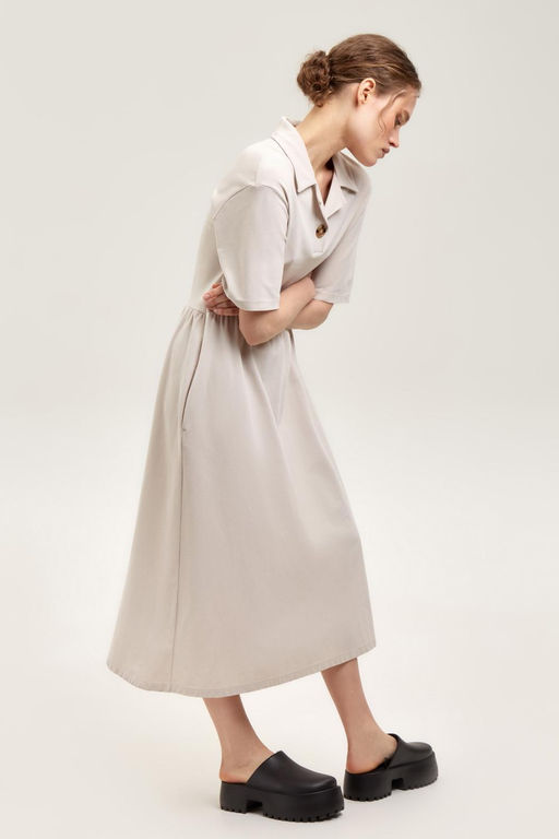 ЕВТ 5065/серо-бежевый платье жен