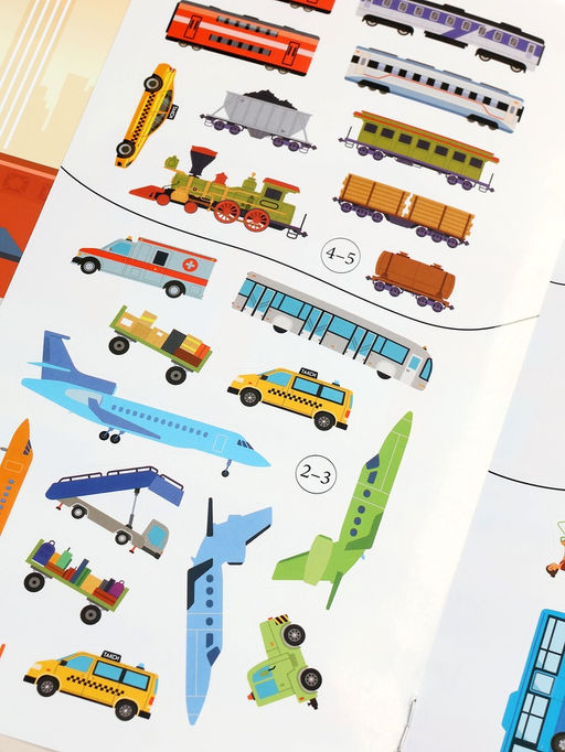 Книжка с наклейками «Транспорт. В городе», 8 стр.