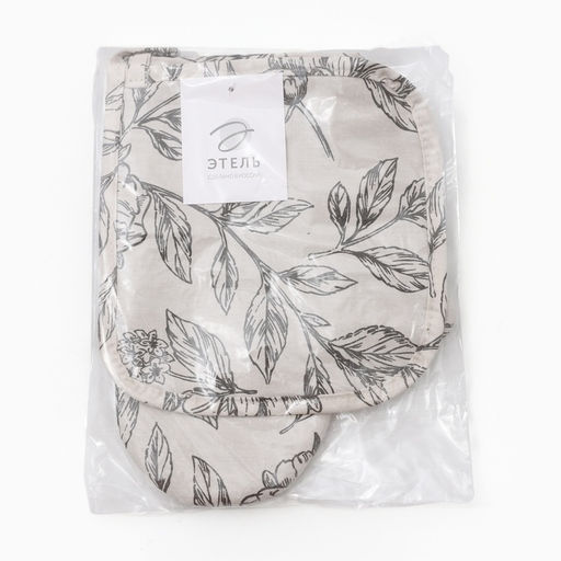 Кухонный набор «Этель» Black flowers: варежка-прихватка, прихватка, 100% хлопок, саржа 190 г/м²