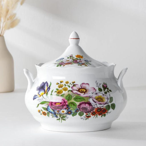 Набор столовой посуды Добрушский завод «Букет цветов», 34 предмета, фарфор, белый