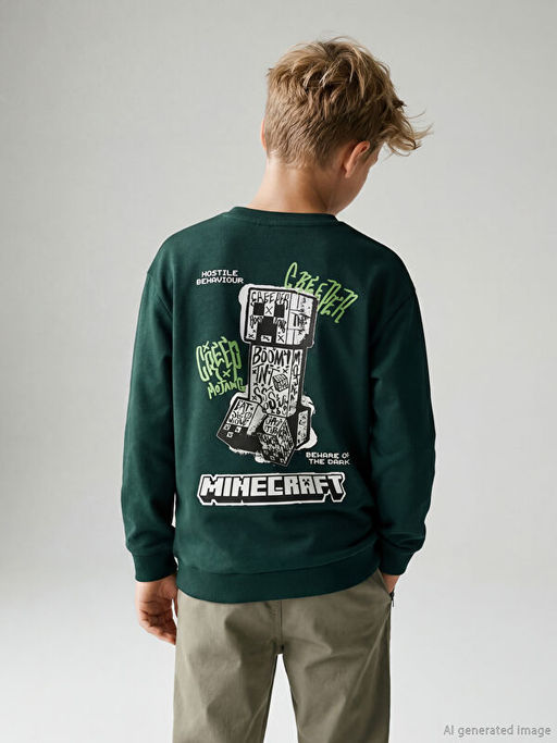 Minecraft Bask?l? Erkek ?ocuk Sweatshirt
