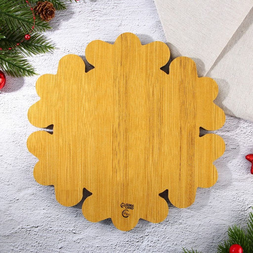 Менажница новогодняя деревянная «Снежинка», 25×25 см