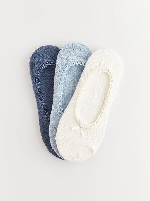 Kendinden Desenli Kad?n Babet ?orap 3l?