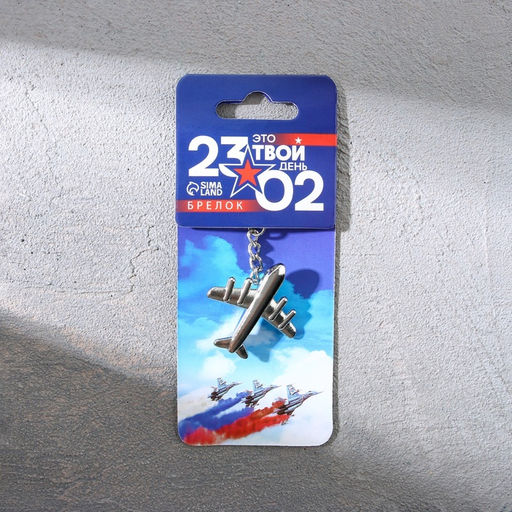 Цена за 2 шт. Брелок для ключей металлический «23 февраля», 10×4 см