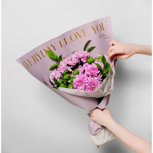 Плёнка для цветов упаковочная тишью влагостойкая Цветы, белая, 0.6?10 м