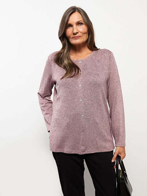 Bisiklet Yaka Ta?l? Uzun Kollu Kad?n Bluz