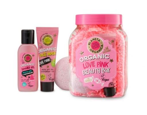 LOVE PINK Подарочный набор Planeta Organica по уходу за телом фото 3